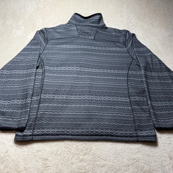 The North Face Mens XL Gray Fair Isle Gordan Lyons 1/4 Zip Fleece Pullover Aztec